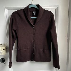 Eileen Fisher brown wool cardigan S